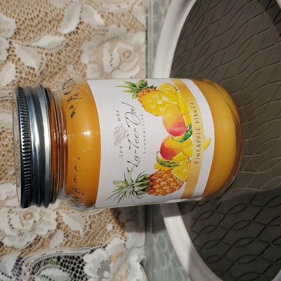 Pineapple Mango Mason jar candle 16 oz Abt 60 hrs burn time NEW Celebrating Home - Picture 3 of 6